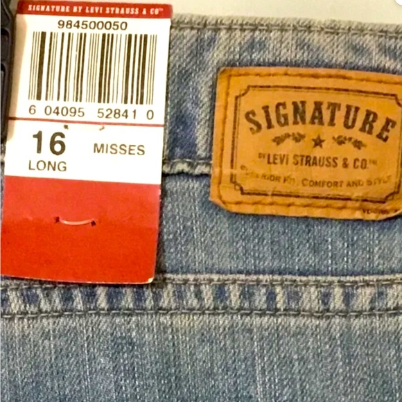 SIGNATURE BY LEVI STRAUSS & CO PANTS BLUE JEAN LOW RISE BOOTCUT 16 LONG NWT - Picture 8 of 8